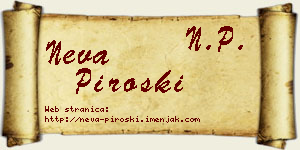 Neva Piroški vizit kartica